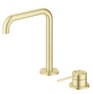 Mica Soft-Square Hob Basin Mixer Set- French Gold