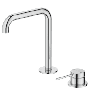 Mica Soft-Square Hob Basin Mixer Set - Chrome