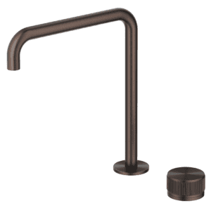 Mica Fluted Soft-Square Hob Sink/Basin Mixer Set - Dusk Bronze