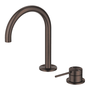 Mica Gooseneck Hob Basin Mixer Set - Dusk Bronze
