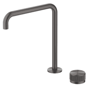 Mica Fluted Soft-Square Hob Sink/Basin Mixer Set - Gunmetal