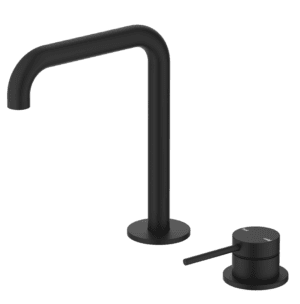 Mica Soft-Square Hob Basin Mixer Set - Black
