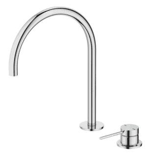 Mica Gooseneck Hob Sink/Basin Mixer Set - Chrome