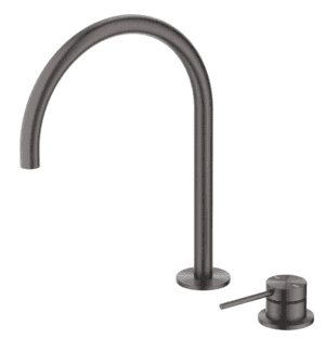 Mica Gooseneck Hob Sink/Basin Mixer Set - Gunmetal