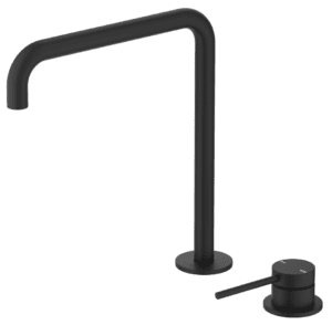 Mica Soft-Square Hob Sink/Basin Mixer Set - Black