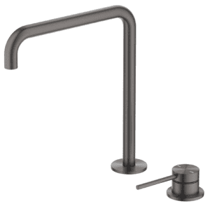 Mica Soft-Square Hob Sink/Basin Mixer Set - Gunmetal