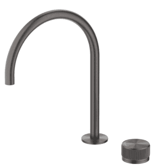 Mica Fluted Gooseneck Hob Sink/Basin Mixer Set - Gunmetal