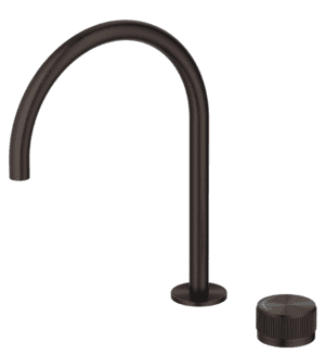 Mica Fluted Gooseneck Hob Sink/Basin Mixer Set - Dusk Bronze