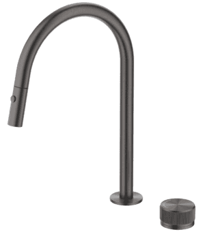 Mica Fluted Pull-Out Hob Mixer Set - Gunmetal