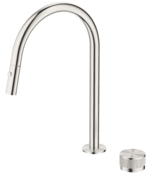 Mica Fluted Pull-Out Hob Mixer Set - Brushed Nickel