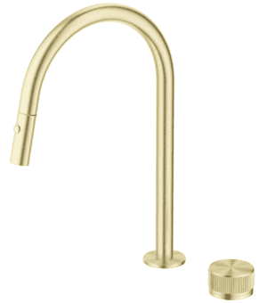 Mica Fluted Pull-Out Hob Mixer Set- French Gold