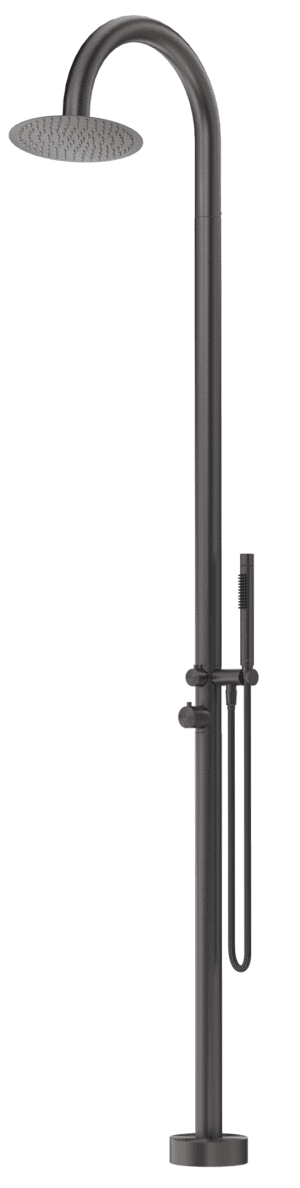 Mica Gooseneck Freestanding Outdoor Shower - Gunmetal