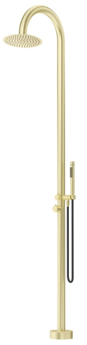 Mica Gooseneck Freestanding Outdoor Shower- French Gold