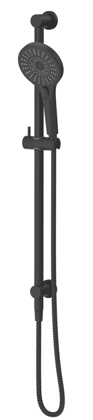 Mica Shower Rail - Inbuilt Inlet - Black
