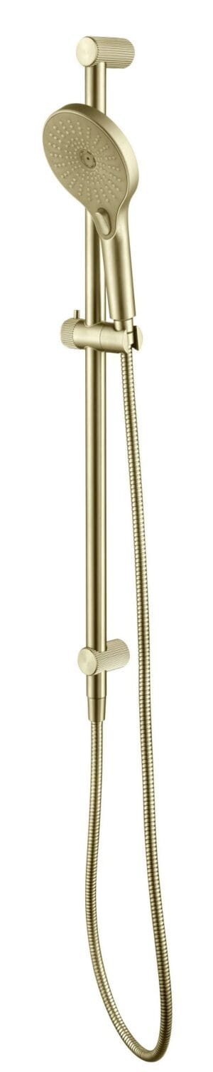 Mica Fluted Shower Rail - Inbuilt Inlet- French Gold