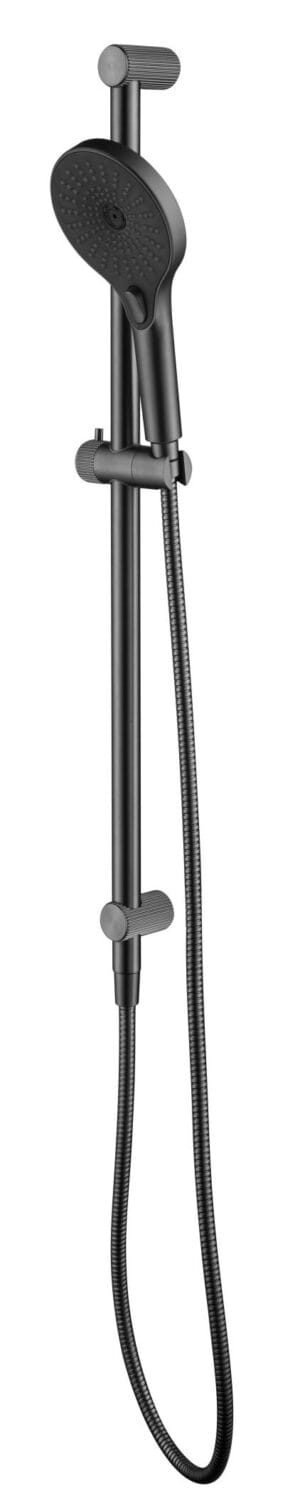 Mica Fluted Shower Rail - Inbuilt Inlet - Gunmetal