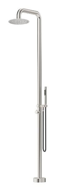 Bella Vista Tapware 316 stainless steel outdoor shower in modern pool area