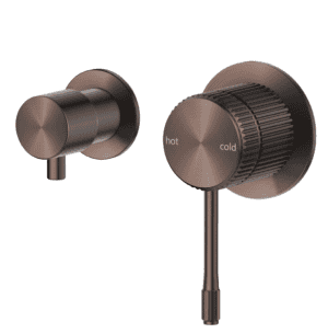 Mica Fluted Shower Mixer Diverter - Sideways - Dusk Bronze