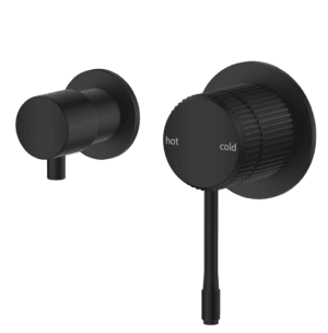 Mica Fluted Shower Mixer Diverter - Sideways - Black