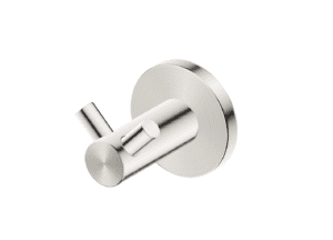 Mica Double Robe Hook - Brushed Nickel