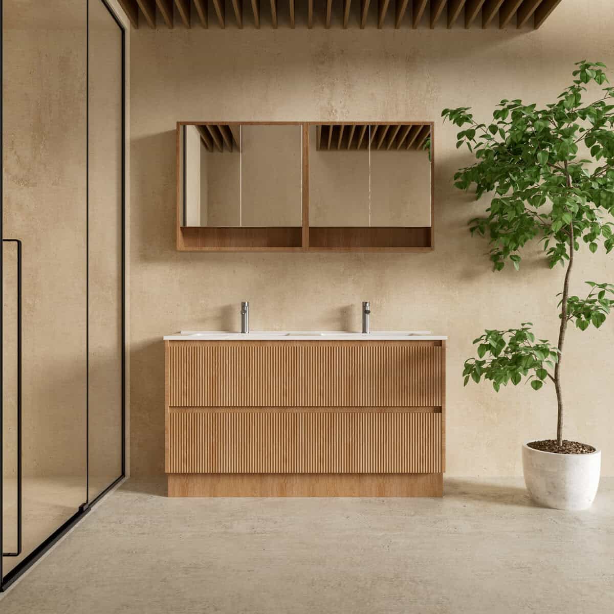 Bathroom vanity sizes guide showing 600mm 750mm 900mm 1200mm and 1500mm vanity dimensions