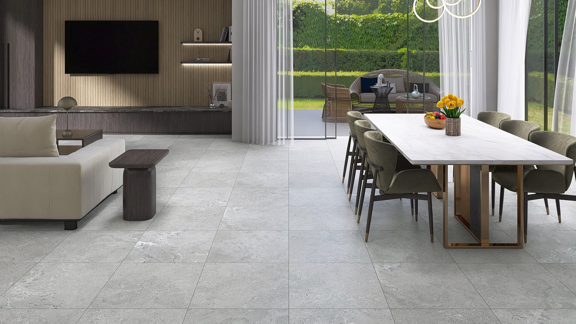 Perlato limestone look porcelain tile 600x600 matt finish