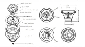 Sink Drain dimension drawing