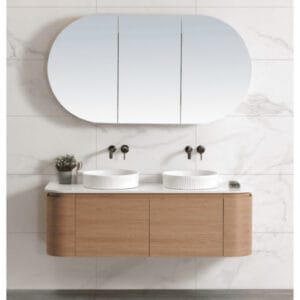 Double bowl bathroom vanity for a modern Australian bathroom