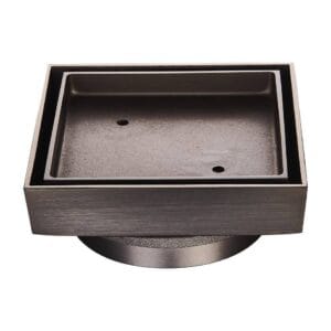 115 x 115mm tile insert shower grate gunmetal