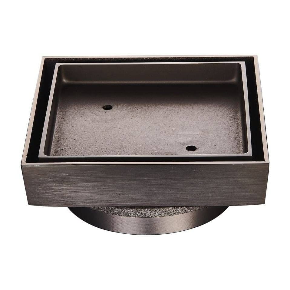 115 x 115mm tile insert shower grate gunmetal