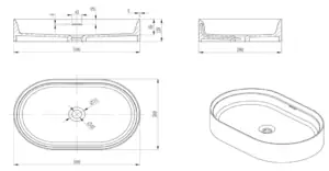 Idra 580 X 380 X 120mm dimension drawing