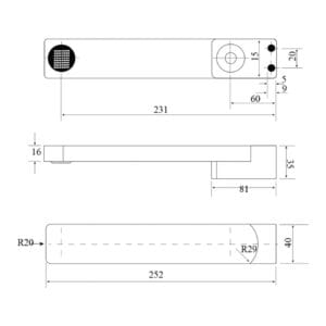 cresta swivel bath spout dimensions diagram