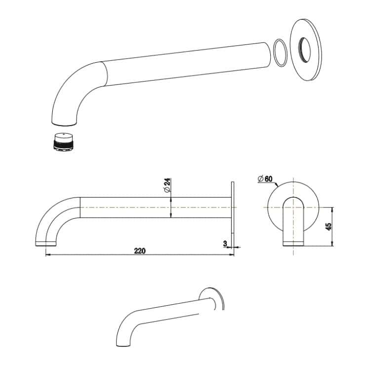 Mica Heritage Bath/Basin Spout