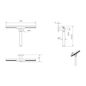 Mica Glass Squeegee dimension drawing