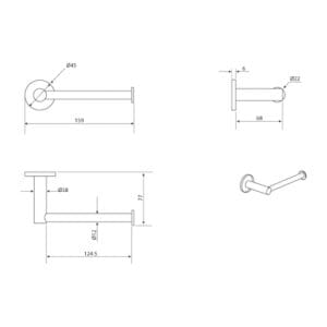 Mica Toilet Paper Holder dimension drawing