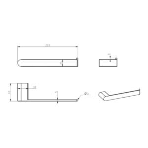 Supra Hand Towel Holder dimension drawing