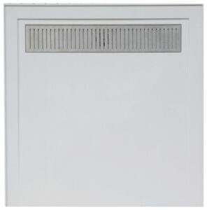 SMC Shower Base With Channel 900 x 900mm, stainless steel channel in a white moulded base
