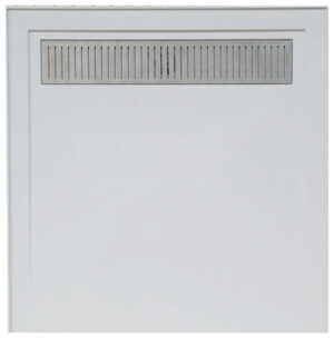 SMC Shower Base With Channel 900 x 900mm, stainless steel channel in a white moulded base
