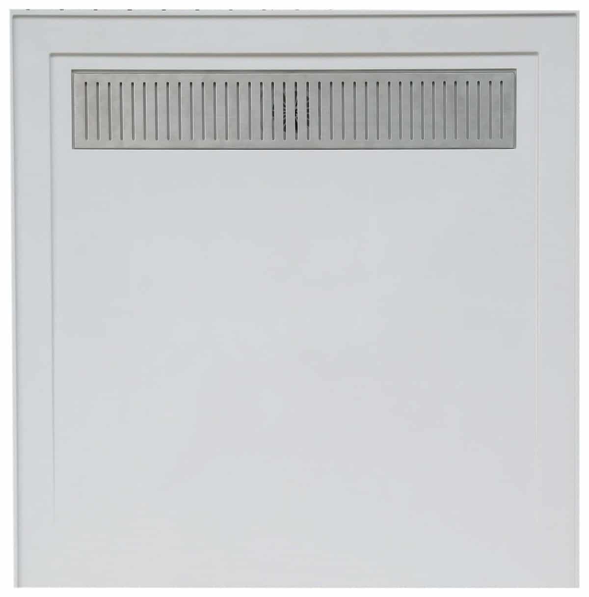 SMC Shower Base With Channel 900 x 900mm, stainless steel channel in a white moulded base
