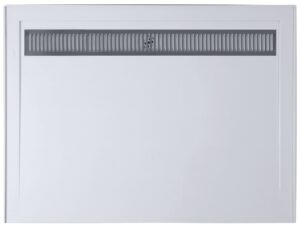 SMC Shower Base With Channel 1200 x 900mm, stainless steel channel in a white moulded base