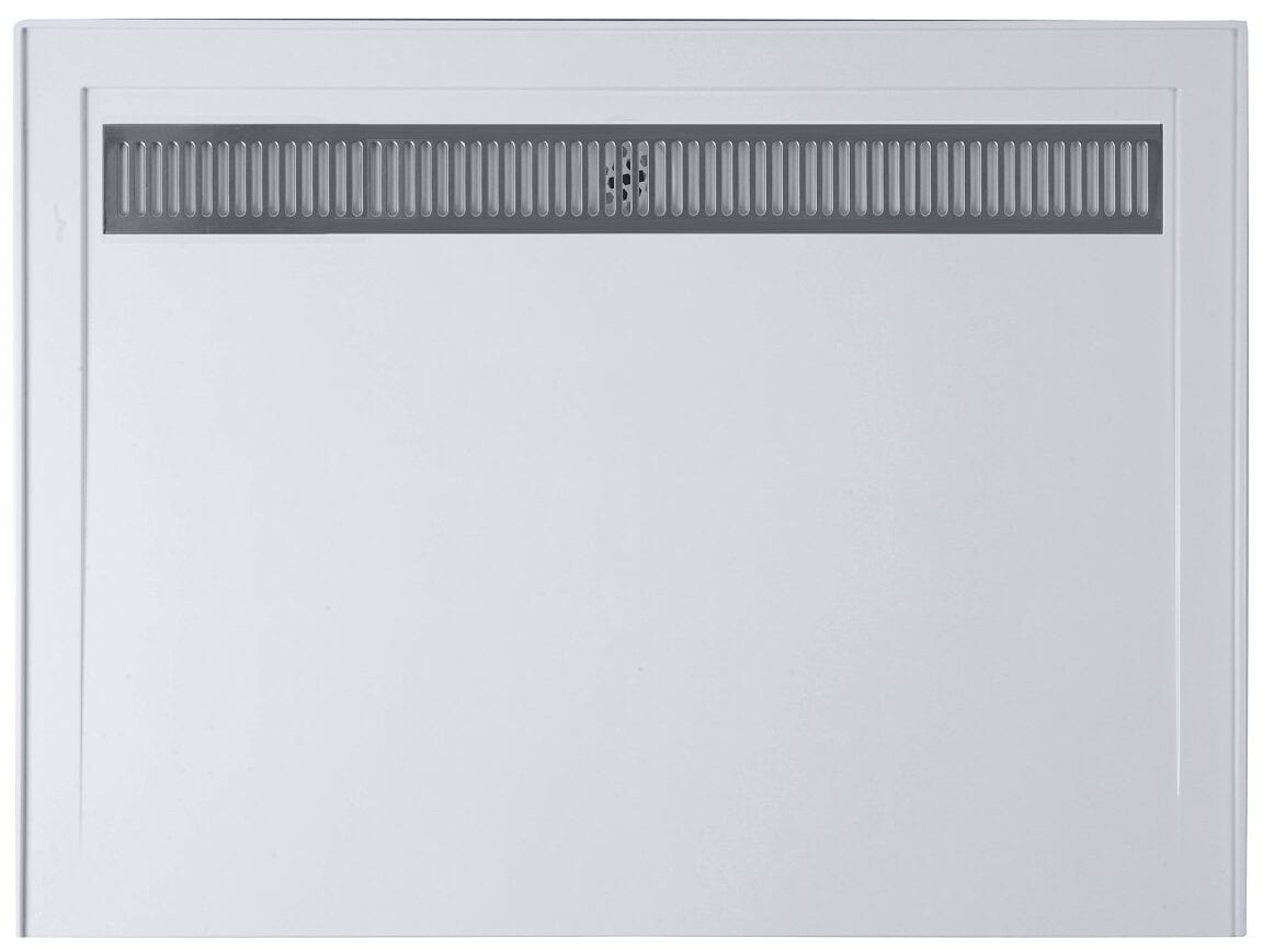 SMC Shower Base With Channel 1200 x 900mm, stainless steel channel in a white moulded base